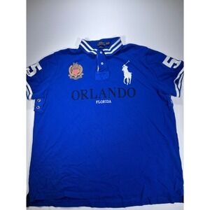 Polo Ralph Lauren Polo Shirt Mens XXL Blue Orlando Big Pony Custom Slim Fit 5